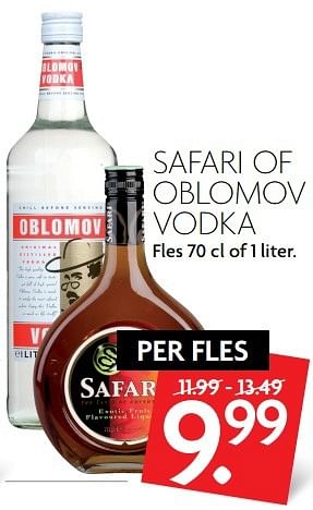 Aanbiedingen Safari of oblomov vodka - Huismerk - Deka Markt - Geldig van 16/04/2017 tot 22/04/2017 bij Deka Markt