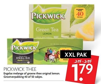 Aanbiedingen Pickwick thee engelse melange of groene thee original lemon. - Pickwick - Geldig van 16/04/2017 tot 22/04/2017 bij Deka Markt