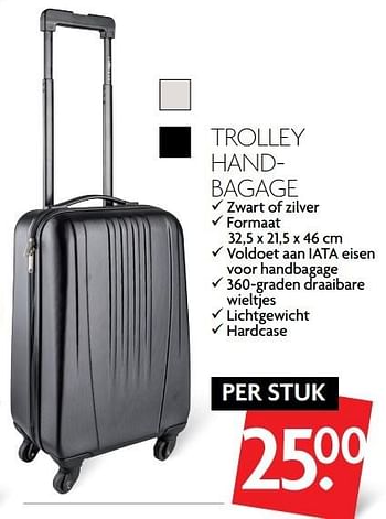 Aanbiedingen Trolley handbagage - Huismerk - Deka Markt - Geldig van 16/04/2017 tot 22/04/2017 bij Deka Markt