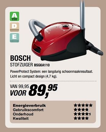 Aanbiedingen Bosch stofzuiger bsg6a110 - Bosch - Geldig van 10/04/2017 tot 23/04/2017 bij Electro World