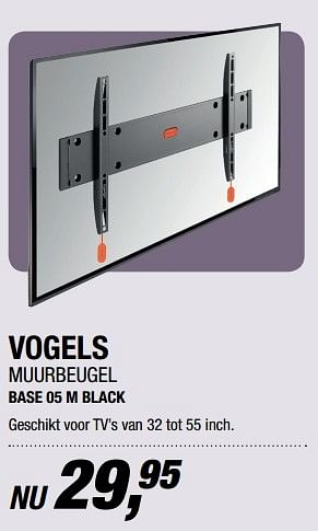 Aanbiedingen Vogels muurbeugel base 05 m black - Vogels - Geldig van 10/04/2017 tot 23/04/2017 bij Electro World