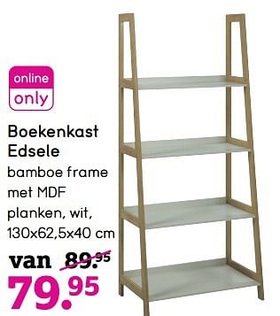 Aanbiedingen Boekenkast edsele bamboe frame met mdf - Huismerk - Leen Bakker - Geldig van 10/04/2017 tot 23/04/2017 bij Leen Bakker