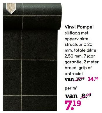 Aanbiedingen Vinyl pompei slijtlaag - Huismerk - Leen Bakker - Geldig van 10/04/2017 tot 23/04/2017 bij Leen Bakker