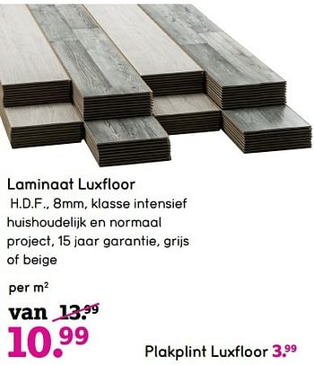 Aanbiedingen Laminaat luxfloor - Luxfloor - Geldig van 10/04/2017 tot 23/04/2017 bij Leen Bakker