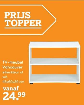 Aanbiedingen Tv-meubel vancouver - Huismerk - Leen Bakker - Geldig van 10/04/2017 tot 23/04/2017 bij Leen Bakker
