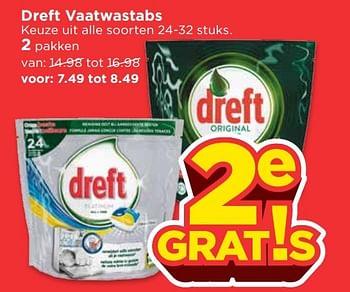 Aanbiedingen Dreft vaatwastabs - Dreft - Geldig van 16/04/2017 tot 22/04/2017 bij Vomar