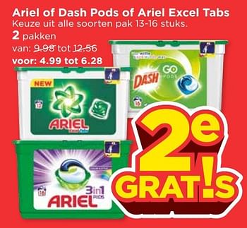 Aanbiedingen Ariel of dash pods of ariel excel tabs - Ariel - Geldig van 16/04/2017 tot 22/04/2017 bij Vomar