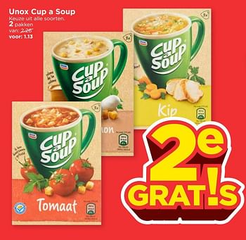 Aanbiedingen Unox cup a soup - Unox - Geldig van 16/04/2017 tot 22/04/2017 bij Vomar