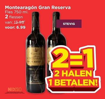 Aanbiedingen Montearagón gran reserva - Rode wijnen - Geldig van 16/04/2017 tot 22/04/2017 bij Vomar