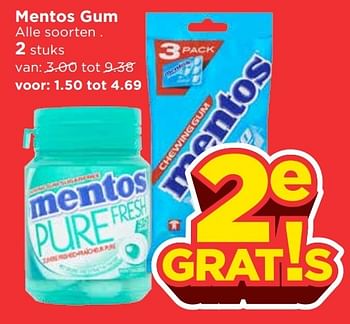 Aanbiedingen Mentos gum - Mentos - Geldig van 16/04/2017 tot 22/04/2017 bij Vomar