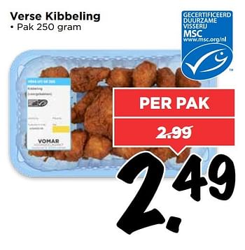 Aanbiedingen Verse kibbeling - Huismerk Vomar - Geldig van 16/04/2017 tot 22/04/2017 bij Vomar