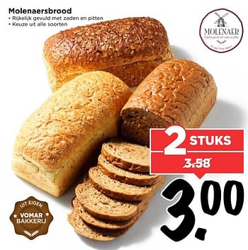 Aanbiedingen Molenaersbrood - Huismerk Vomar - Geldig van 16/04/2017 tot 22/04/2017 bij Vomar
