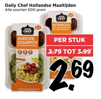 Aanbiedingen Daily chef hollandse maaltijden - Daily chef - Geldig van 16/04/2017 tot 22/04/2017 bij Vomar