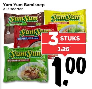 Aanbiedingen Yum yum bamisoep - Yum Yum - Geldig van 16/04/2017 tot 22/04/2017 bij Vomar