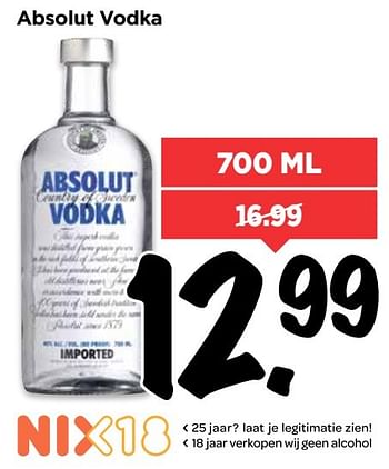 Aanbiedingen Absolut vodka - Absolut - Geldig van 16/04/2017 tot 22/04/2017 bij Vomar