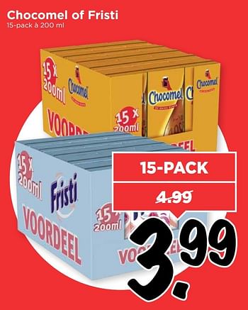 Aanbiedingen Chocomel of fristi - Huismerk Vomar - Geldig van 16/04/2017 tot 22/04/2017 bij Vomar