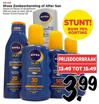 Aanbiedingen Nivea zonbescherming of after sun - Nivea - Geldig van 16/04/2017 tot 22/04/2017 bij Vomar