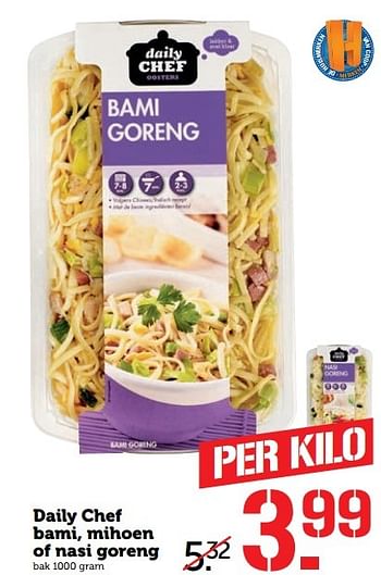 Aanbiedingen Daily chef bami mihoen of nasi goreng - Daily chef - Geldig van 17/04/2017 tot 23/04/2017 bij Coop