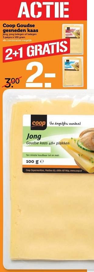 Aanbiedingen Coop goudse gesneden kaas - Huismerk - Coop - Geldig van 17/04/2017 tot 23/04/2017 bij Coop