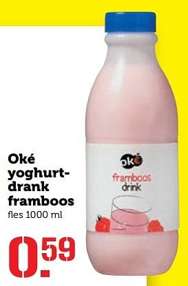 Aanbiedingen Oké yoghurtdrank framboos - Oké - Geldig van 17/04/2017 tot 23/04/2017 bij Coop