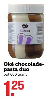 Aanbiedingen Oké chocoladepasta duo - Oké - Geldig van 17/04/2017 tot 23/04/2017 bij Coop