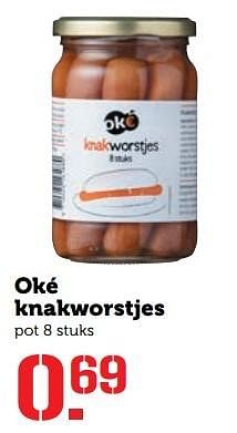 Aanbiedingen Oké knakworstjes - Oké - Geldig van 17/04/2017 tot 23/04/2017 bij Coop