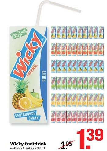 Aanbiedingen Wicky fruitdrink - Wicky - Geldig van 17/04/2017 tot 23/04/2017 bij Coop