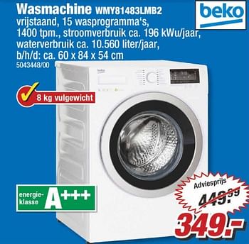 Aanbiedingen Beko wasmachine wmy81483lmb2 - Beko - Geldig van 17/04/2017 tot 23/04/2017 bij Poco