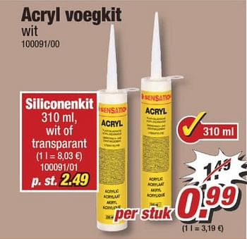 Aanbiedingen Acryl voegkit - Huismerk - Poco - Geldig van 17/04/2017 tot 23/04/2017 bij Poco