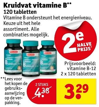 Aanbiedingen Vitamine b-12 - Huismerk - Kruidvat - Geldig van 18/04/2017 tot 23/04/2017 bij Kruidvat