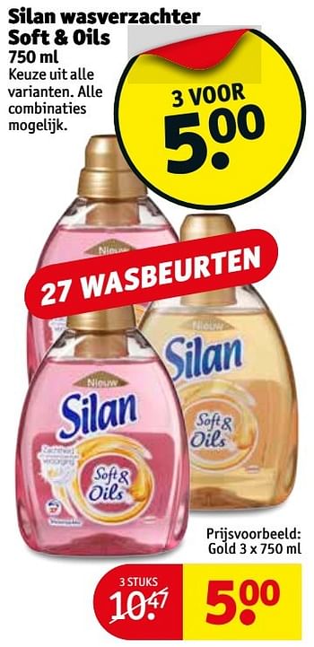 Aanbiedingen Silan wasverzachter soft + oils - Silan - Geldig van 18/04/2017 tot 23/04/2017 bij Kruidvat