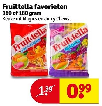 Aanbiedingen Fruittella favorieten - Fruittella - Geldig van 18/04/2017 tot 23/04/2017 bij Kruidvat