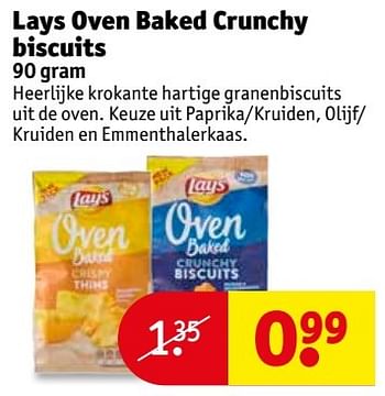 Aanbiedingen Lays oven baked crunchy biscuits - Lay's - Geldig van 18/04/2017 tot 23/04/2017 bij Kruidvat