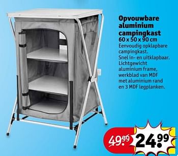 Aanbiedingen Opvouwbare aluminium campingkast - Huismerk - Kruidvat - Geldig van 18/04/2017 tot 23/04/2017 bij Kruidvat