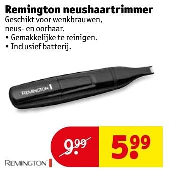 Aanbiedingen Remington neushaartrimmer - Remington - Geldig van 18/04/2017 tot 23/04/2017 bij Kruidvat