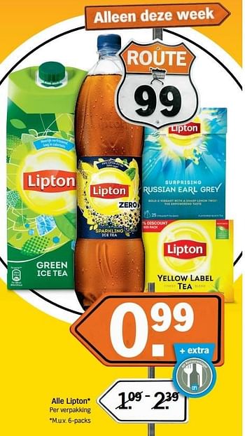 Aanbiedingen Alle lipton - Lipton - Geldig van 18/04/2017 tot 23/04/2017 bij Albert Heijn