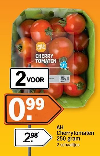 Aanbiedingen Ah cherrytomaten - Huismerk - Albert Heijn - Geldig van 18/04/2017 tot 23/04/2017 bij Albert Heijn