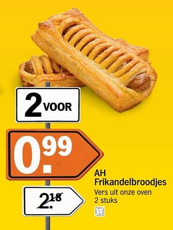 Aanbiedingen Ah frikandelbroodjes - Huismerk - Albert Heijn - Geldig van 18/04/2017 tot 23/04/2017 bij Albert Heijn