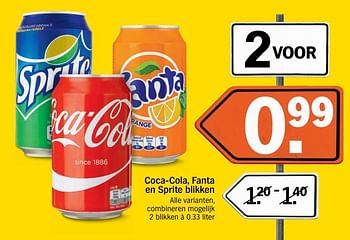 Aanbiedingen Coca-cola, fanta en sprite blikken - The Coca Cola Company - Geldig van 18/04/2017 tot 23/04/2017 bij Albert Heijn