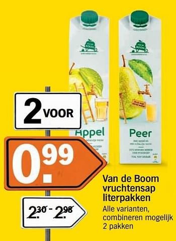 Aanbiedingen Van de boom vruchtensap literpakken - Van de Boom - Geldig van 18/04/2017 tot 23/04/2017 bij Albert Heijn