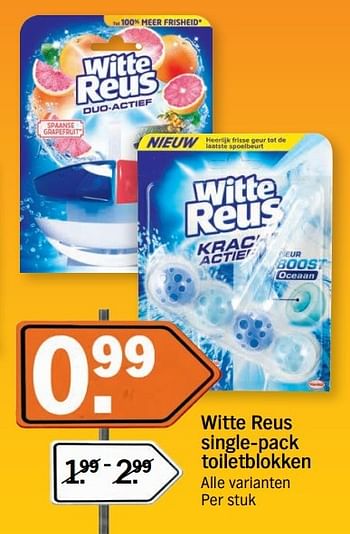 Aanbiedingen Witte reus single-pack toiletblokken - Witte reus - Geldig van 18/04/2017 tot 23/04/2017 bij Albert Heijn