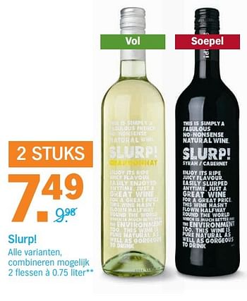 Aanbiedingen Slurp - Witte wijnen - Geldig van 18/04/2017 tot 23/04/2017 bij Albert Heijn