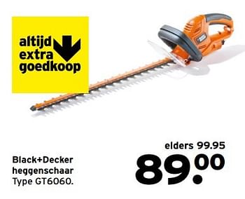 Aanbiedingen Black+decker heggenschaar gt6060 - Black &amp; Decker - Geldig van 18/04/2017 tot 23/04/2017 bij Gamma