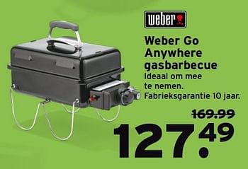 Aanbiedingen Weber go anywhere gasbarbecue - Weber - Geldig van 18/04/2017 tot 23/04/2017 bij Gamma