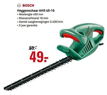 Aanbiedingen Bosch heggenschaar ahs 45-16 - Bosch - Geldig van 18/04/2017 tot 23/04/2017 bij Karwei