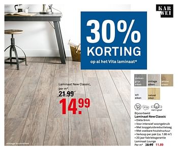 Aanbiedingen Laminaat new classic - Huismerk Karwei - Geldig van 18/04/2017 tot 23/04/2017 bij Karwei