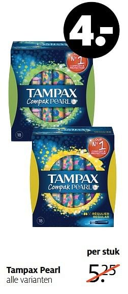 Aanbiedingen Tampax pearl - Tampax - Geldig van 10/04/2017 tot 23/04/2017 bij Etos