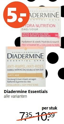 Aanbiedingen Diadermine essentials - Diadermine - Geldig van 10/04/2017 tot 23/04/2017 bij Etos