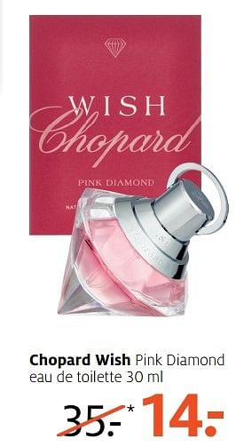 Aanbiedingen Chopard wish pink diamond eau de toilette - Chopard - Geldig van 10/04/2017 tot 23/04/2017 bij Etos