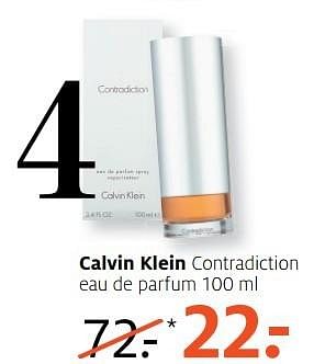 Aanbiedingen Calvin klein contradiction eau de parfum - Calvin Klein - Geldig van 10/04/2017 tot 23/04/2017 bij Etos